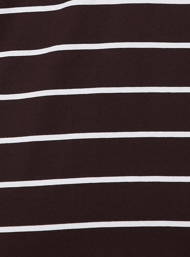 imgi_11_1000016037532-Brown-DARKBROWN-1000015795363_07-2100 Women Striped T-shirt - Image 3