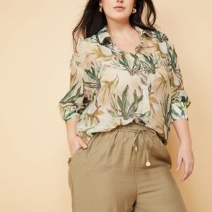 Women Printed Oversized Shirt