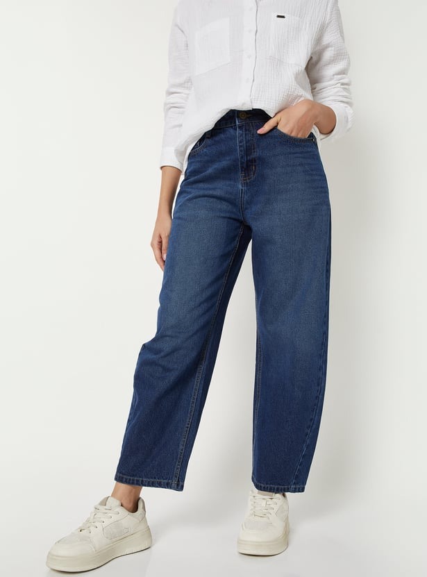 women washed barrel fit jeans women washed barrel fit jeans