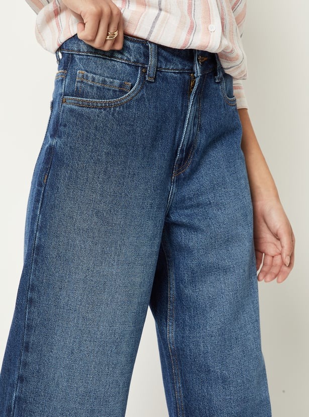 women washed wide leg jeans women washed wide leg jeans