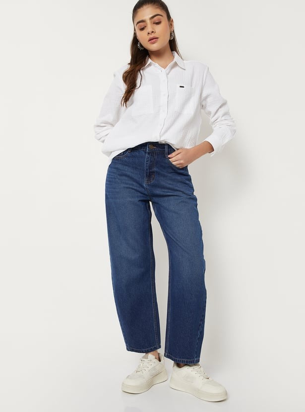 women washed barrel fit jeans women washed barrel fit jeans