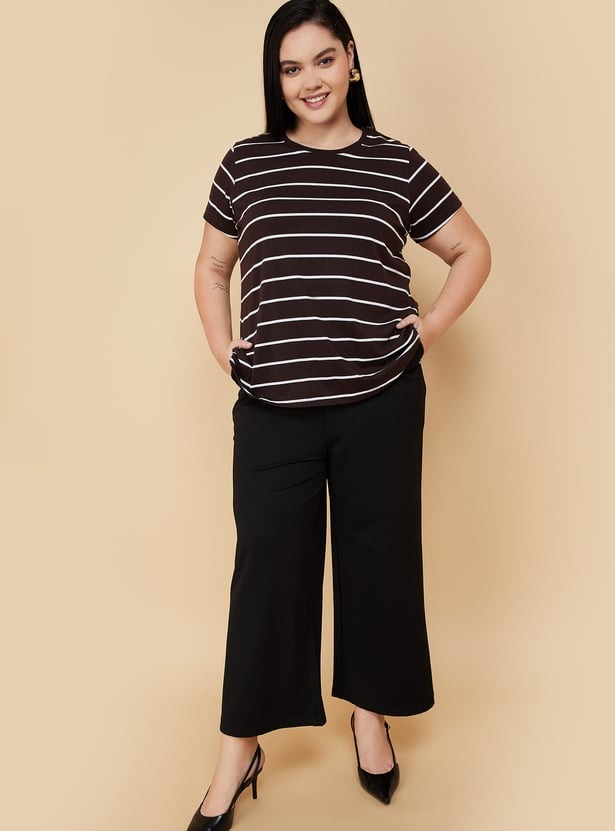 imgi_9_1000016037532-Brown-DARKBROWN-1000015795363_05-2100 Women Striped T-shirt - Image 4